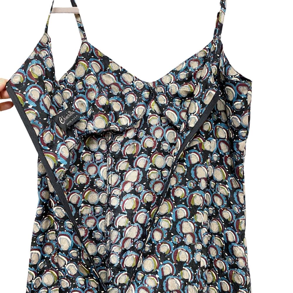 Vintage Chinchilla Womens Size 6 Printed Rayon Slip Dress - Picture 4 of 6